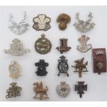 Small Selection of Military Badges cap include silvered, Prince of Wales Light Horse ... White metal