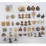 Selection of Collar Badges collars include 2 x bronzed, KC Intelligence Corps ... 2 x silvered, QC