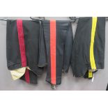 Three Various Pairs of Officer Overall Trousers consisting black examples with double yellow side