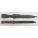 WW2 K98 Mauser Bayonet With Matching Numbers 10 inch, blackened, single edged blade with fuller.