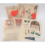 Small Selection of Third Reich Paperwork including 16 x coloured hanging cards showing Luftwaffe