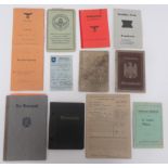 Good Selection of Third Reich Paperwork including Rad Arbeitsdienst ... Bostiparbuch ...