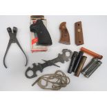 Small Selection of Accessories including 16 bore, steel pincer ball mould.  The grip with sprue