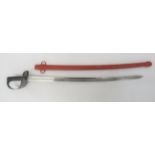 British 1883 Pattern Cavalry Trooper's Sword 34 1/4 inch, single edged, slightly curved blade with