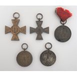 Small Selection of Third Reich Medals consisting gilt, 25 year Long Service Cross ... Silvered, 18