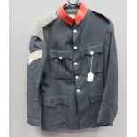 Queens Own Dorset Yeomanry Sergeant's Patrol Tunic dark blue, single breasted tunic.  High red
