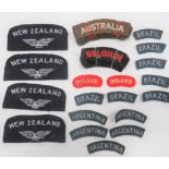 Various Nationality Shoulder Titles embroidery titles include 12 x white on khaki Austria (