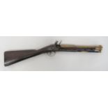 Early 19th Century Flintlock Brass Barrel Blunderbuss 14 1/4 inch, brass bell mouth muzzle and rear,