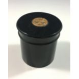 Channel Island sporting interest - A unique cylindrical box / container with inset 9ct gold