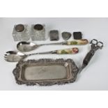 A rummage box of antique and vintage silver plate collectables etc, comprising of Sheffield plate