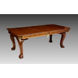 An antique metamorphic mahogany billiards dining table by E. J. Riley of Accrington, maker's mark to