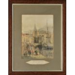 Guernsey interest - After Naftel - Two prints of the landing of Queen Victoria, both framed,