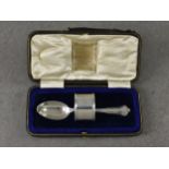 A cased George V silver christening set, Joseph Rodgers & Sons, Sheffield, 1925, the hinged box