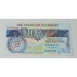 BRITISH BANKNOTE - The States of Guernsey - Ten Pounds Z replacement, c. 1980, Signatory M. J.