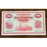 British Banknote - Northern Bank Limited One Hundred Pounds, 1 October 1978, serial number H0155710,