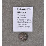 Numismatics - Ancient Greek coin, Euboea Histiaia 3rd Cent BC, AR Tetrobol, reverse Histiaia