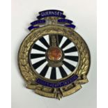 A silver gilt and enamel " Guernsey Round Table " fob medal /medallion, Toye & Co, London, 1951, the