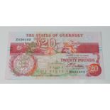 BRITISH BANKNOTE - The States of Guernsey - Twenty Pounds Z replacement, c. 1990, Signatory D. P.