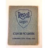 Guernsey interest - Regal Theatre Souvenir Programme, Coronation Year, 1937, Grand Opening.