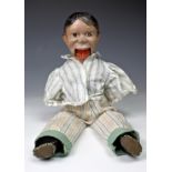 A vintage 'Reliable Toys' (Canada) ventriloquist doll, c.1930, modelled on Charlie McCarthy,