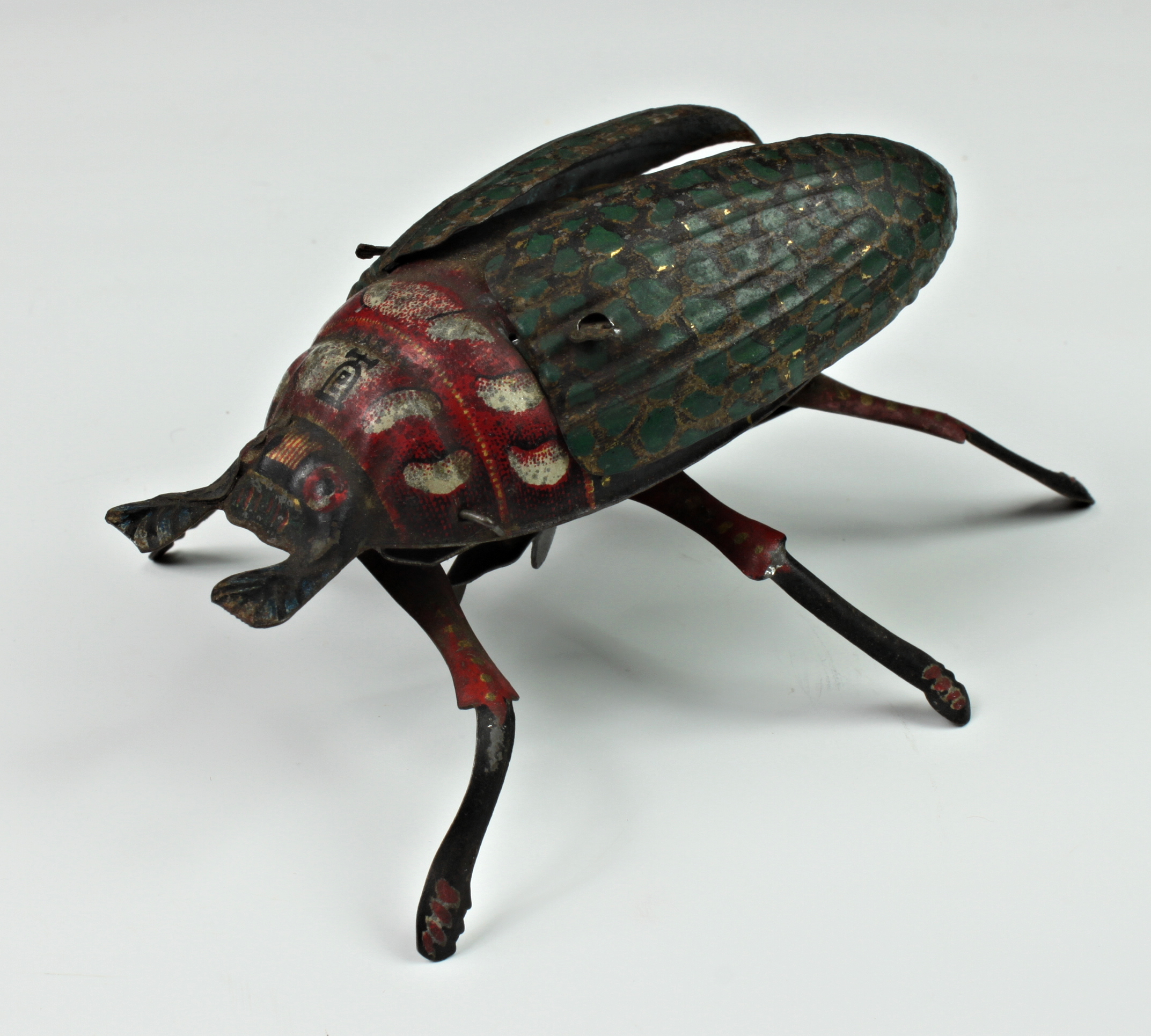 A Lehmann tinplate clockwork beetle, c.1885, having moving legs and wings (working), together with a - Image 5 of 8