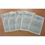 Compania Salitrera de Tarapaca y Antofagasta - share certificates (34), each dated 1934, serie K &