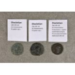 Numismatics - Roman coins: Three Diocletian 284-305 AD, comprising AE Antoninianus, reverse