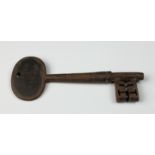 Early Channel Islands interest - A 13th-14th century Castle Cornet key, An iron door-key with oval