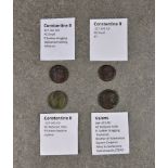 Numismatics - Roman coins: Three Constantine II 337-361 AD, comprising AE reduced Follis, reverse