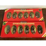 Two boxed Britains lead soldier sets - British-Regiments Scots Guard Pipers (7241), and six Gordon