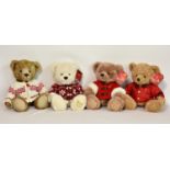 Four Harrods Teddy Bears, comprising of 2011; 2012; 2013; 2014. (4)