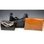 Three vintage handbags, to include calf tan leather bag by Mark Edwards, comes with outer card