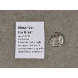 Numismatics - Ancient Greek coin, Alexander the Great, c.320 BC, AR Drachm, reverse Zeus seated,