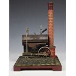A boxed Bing GBN stationary live steam engine, early 20th century, horizontal boiler with brick