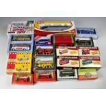A large collection of various diecast vehicles and buses - different makers, to include Joal Auto