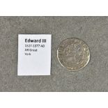 Numismatics - British coin: Edward III (1327-77) silver Groat - York mint., * Please note that