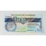 BRITISH BANKNOTE - The States of Guernsey Z replacement Ten Pounds, c. 1980, Signatory M. J.