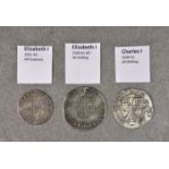 Numismatics - British coins: Elizabeth I silver Shilling, together with a Elizabeth I 1591 silver