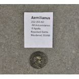 Numismatics - Roman coin: Aemilianus 252-253 AD, AR Antoninianus, reverse Apollo standing., * Please