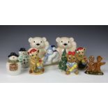 Wade - A collection of various Wade figurines with Christmas themes, comprising of two Christmas