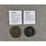 Numismatics - Roman coins: Philip I 244-249 AD, AE Sestertius Colonial, reverse Diana, together with