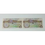 BRITISH BANKNOTES - The States of Guernsey - Five Pounds - consecutive pair, c. 1989, Signatory W.