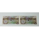 BRITISH BANKNOTES - The States of Guernsey - Five Pounds - consecutive pair, c. 1985, Signatory W.