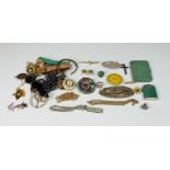A box of various silver and costume jewellery. (qty),