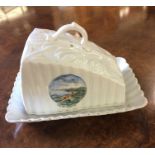 Guernsey advertising interest - 'Cobo Bay' ceramic cheese dish & tray, of ribbed design having