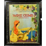 An original card advertising sign for Maynards Wine Gums, 1920s, chromolithograph on card, printed