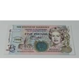 BRITISH BANKNOTE - States of Guernsey - Millennium Five Pounds, issued to commemorate the