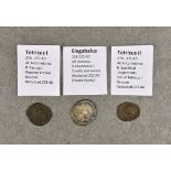 Numismatics - Roman coins: Elegabalus 218-222AD, AR Denarius, reverse Abundance L, together with