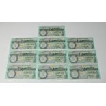 BRITISH BANKNOTES - The States of Guernsey - One Pound - consecutive run of ten, c. 2013,