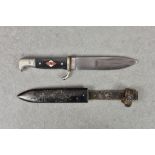 Guernsey German Occupation interest - A German Third Reich Hitler Youth Knife, Karl Julius Crebs,